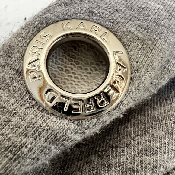 Karl Lagerfeld Hoodie With Gold Glitter Cat Size Medium - Picture 5 of 8